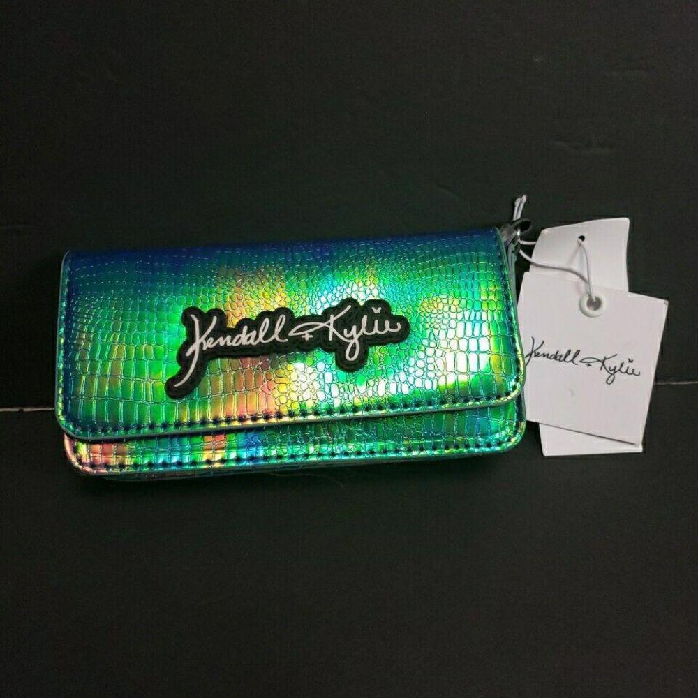 Kendall & Kylie Cross Body Small Bag Pouch Makeup Gift Iridescent Blue